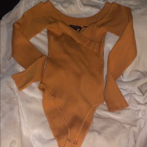 New mustard Off the shoulder bodysuit